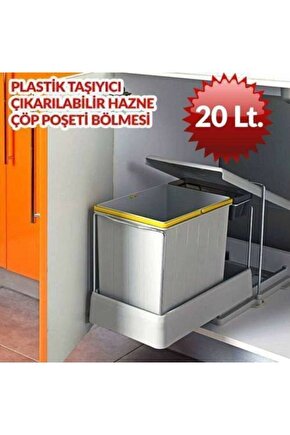 Pelikan Plastik Raylı Çöp Kovası 21500 20 1 Litre