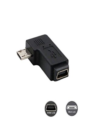 Micro USB Erkek - Mini USB Dişi Dönüştürücü Adaptör