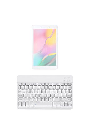 Samsung Galaxy Tab A Uyumlu SwiftKey-BM 500 Beyaz Kablosuz Bluetooth Tablet Klavyesi