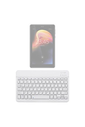 Vorcom S7 Pro Uyumlu SwiftKey-BM 500 Beyaz Kablosuz Bluetooth Tablet Klavyesi