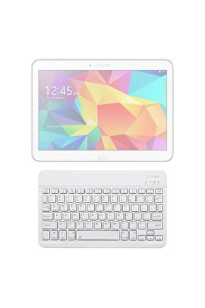 Samsung Galaxy Tab 4 Uyumlu SwiftKey-BM 500 Beyaz Kablosuz Bluetooth Tablet Klavyesi