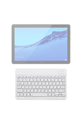 Huawei MediaPad T5 Uyumlu SwiftKey-BM 500 Beyaz Kablosuz Bluetooth Tablet Klavyesi