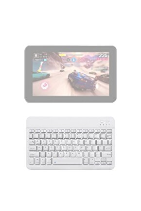 Vorcom S9 Uyumlu SwiftKey-BM 500 Beyaz Kablosuz Bluetooth Tablet Klavyesi