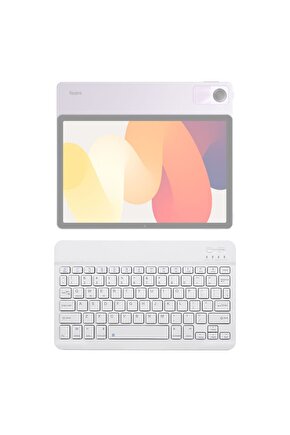 Redmi Pad SE Uyumlu SwiftKey-BM 500 Beyaz Kablosuz Bluetooth Tablet Klavyesi