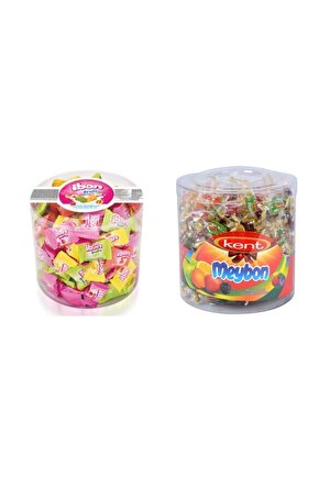 Elvan Ibon Karışık Meyveli Şeker 1 Kg + Meybon Mini Meyveli 504 Gr