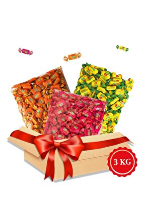 Bayram Şekeri 3 X 1 Kg Bayram Kolisi ( Tofy Kayısı, Tofy Limon, Tofy Çilek)