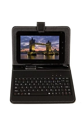 Everest Everpad Sc-725 7 Uyumlu Üniversal Türkçe Q Klavyeli Tablet Kılıfı