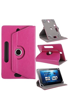 Hometech Hello Kitty Pink Uyumlu 7 İnç Üniversal Stand Olabilen Dönerli Tablet Kılıfı