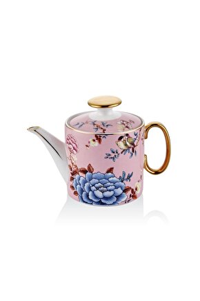 Floral Pink Porselen Demlik Teapot Çaydanlık