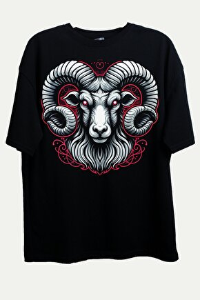 Unisex Oversize Sakallı Koç T-shirt
