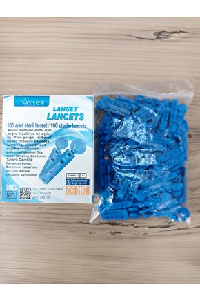 100lü Lancet 100 Adet Steril Lancet 30g