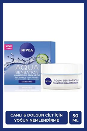 Aqua Sensation Canlandırıcı Yüz Bakım Kremi 50ml, Nemlendirici, Salatalık Özü, Dolgun Cilt