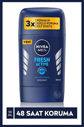 Men Erkek Stick Deodorant Fresh Active 50ml, Ter Ve Ter Kokusuna Karşı 48 Saat Deodorant Korum