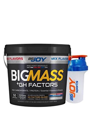 Bigmass Ghfactors Mass Gainer 5 Kg Mix Aroma (BİSKÜVİ-ÇİKOLATA-ÇİLEK)Karbonhidrat Tozu