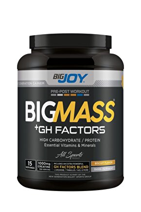 Bisküvi Aromalı Big Mass Gainer Gh Factors 1500gr 15 Servis Karbonhidrat Tozu