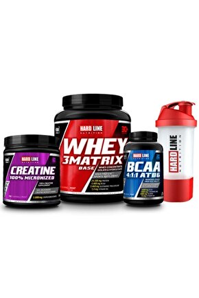 Whey 3matrix 908 gr Çilek Kreatin 300 gr Bcaa 4:1:1 Atb6 120 Tablet Shaker