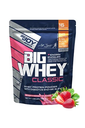 Big Whey Classic Çilek Aromalı Protein Tozu 488 gr Doypack Whey Protein