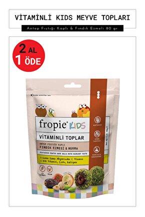 Vitaminli Kids Meyve Topları - Antep Fıstığı Kaplı & Fındık Ezmeli 80 gr