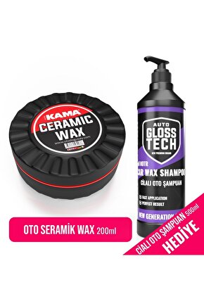 Ceramic Wax 200ml | Auto Glosstech Cilalı Oto Şampuan 500ml 2li Set