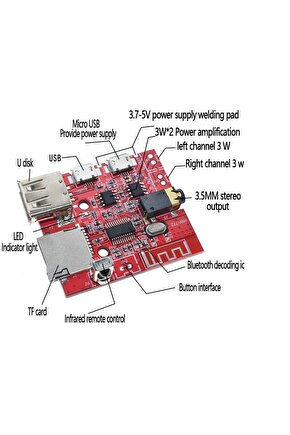 3w Araba Bluetooth 4.1 Mp3 Wav Usbtfu-dıskır Uzaktan Kumanda Hw-772 V1 Uyumlu