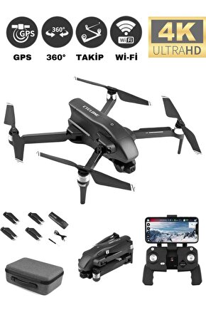 Q868 4k Full Hd 3 Km Menzil Çift Eksen Gimbal Kameralı Drone Katlanabilir Kameralı Profesyonel Drone