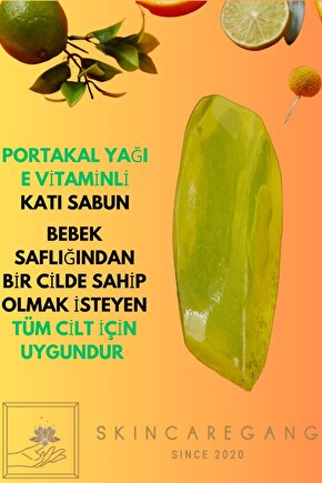 Portakal Yağlı E Vitamini Nemlendirici Doğal Katı El Sabunu Vücut Yıkama Güzellik Cilt Bakımı(Mjora)