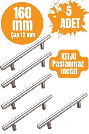 5 ADET Keijo INOX 160mm Paslanmaz Kulp (mobilya, dolap kulbu, kulp modeli)