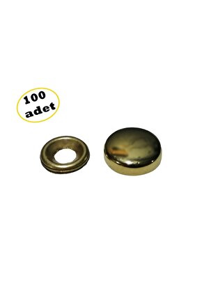 100 Adet Gold Dekoratif Vida Kapağı 15 Mm Vida Kapak 100 Adet