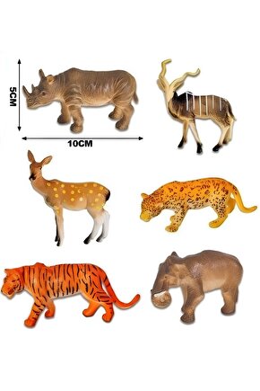 6 Adet Hayvan Figürü, Ağaç ve Bez Seti - Çocuklar İçin Doğayı Keşfeden Eğlenceli Oyun Seti