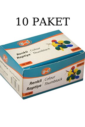 U4-Raptiye 50li Renkli Metal (10lu Paket)