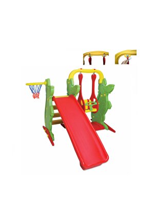 King Kids Kaydıraklı Salıncak Set A Yeşil