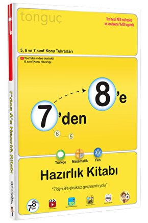 7den 8e Hazırlık Kitabı  Kolektif  Tonguç Akademi  9786254223860