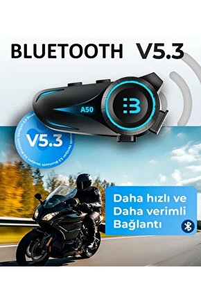 MOTORSİKLET BLUETOOTH 5.3 KULAKLIK RGB LED IŞIKLI İNTERCOM ÇİFT TELEFONA BAĞLANABİLEN İNTERKOM