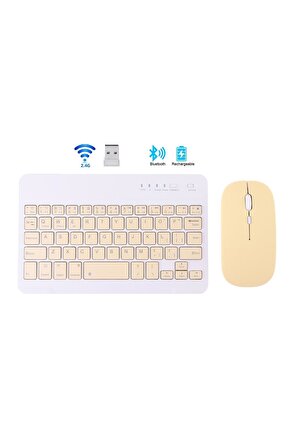 BLUETOOTH + USB WİRELESS KLAVYE MOUSE SETİ SESSİZ ŞARJLI BT+USB MOUSE & KEYBOARD SET