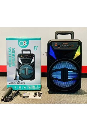 KARAOKE MİKROFONLU BLUETOOTH HOPARLÖR FM RADYO SD KART USB GİRİŞLİ TAŞINABİLİR ŞARJLI SPEAKER