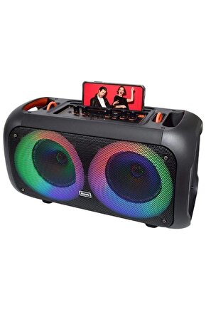 LED IŞIKLI BLUETOOTH HOPARLÖR KABLOSUZ MİKROFONLU ŞARJLI TAŞINABİLİR SPEAKER