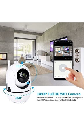 Full Hd 1080p Kamera Bebek Izleme Ve Güvenlik Kamerası Wifi 360 Derece Dönebilen Kamera