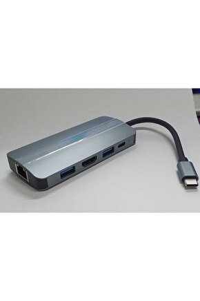 Type C Adaptör 9 In 1 Usb Hub Hdmi Lan Sd Tf Kart Usb Type C Macbook Çevirici