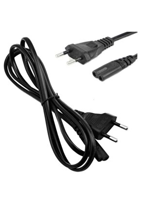 1.5 Metre Teyp Fişi 2x0,75 Mm 2 Pin 220v Adaptör Işıldak Laptop Yazıcı Power Güç Şarj Kablosu