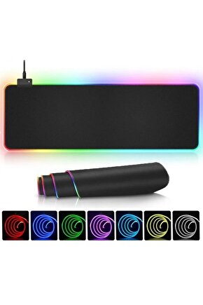 Rgb Led Işıklı Gaming Mousepad Xl 80cm X 30 Cm Büyük Boy Oyuncu Mouse Pad