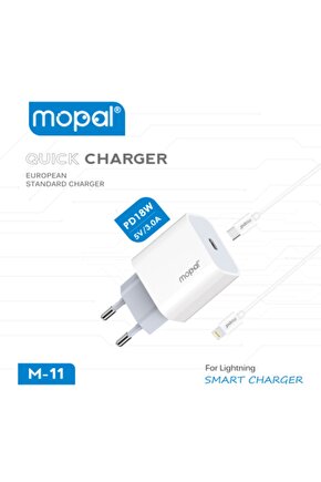 Mopal Iphone Yeni Nesil Type C Şarj Başlığı Ve Lightning Data Kablosu 5v 3a Pd18w M11