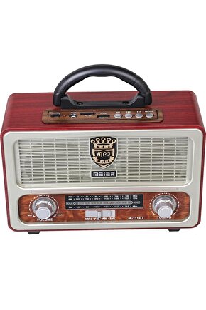 M-111bt Şarjlı Nostaljik Radyo Bluetooth-Kumanda Usbsdmp3