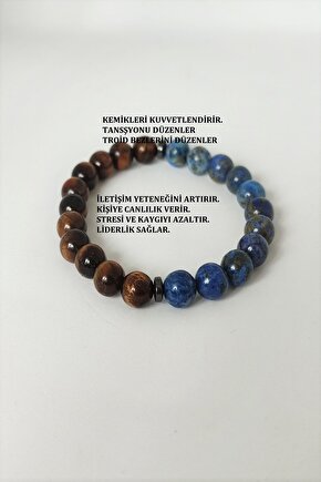 Sertifikalı 8 Mm Kaplangözü, Lapis Lazuli Doğaltaş Bileklik