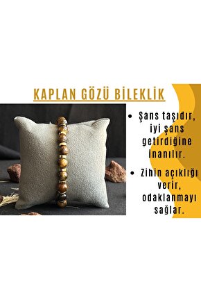 Kaplan Gözü Doğal Taşlı Bileklik