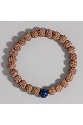 Doğaltaş Rudraksha - Lapis Lazuli Bileklik 8mm