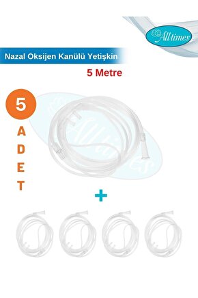 Nazal Oksijen Kanülü Yetişkin 5 Mt Slikon Uçlu (5 ADET)