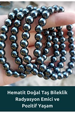 HEMATİT 8MM DOĞAL TAŞ BİLEKLİK