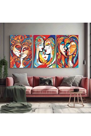 Matisse - Boho - Art Deco - Soyut - Doğa ( 3 lü Çerçevesiz ) Poster - Afiş - Tablo KR2C01296