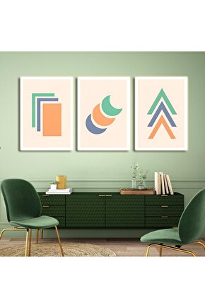 Matisse - Boho - Art Deco - Soyut - Doğa ( 3 lü Çerçevesiz ) Poster - Afiş - Tablo KR2C01261