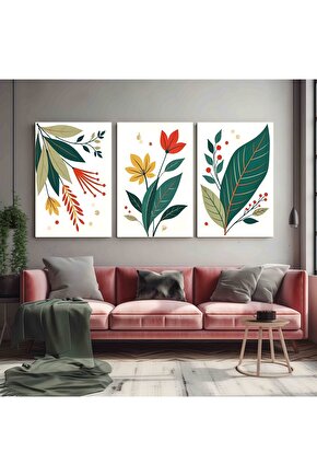 Matisse - Boho - Art Deco - Soyut - Doğa ( 3 lü Çerçevesiz ) Poster - Afiş - Tablo KR2C01288